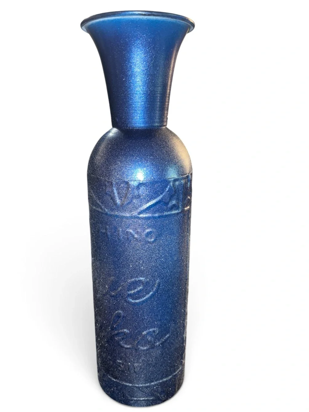 SO&SEWS Handcrafted Cobalt Blue Textured Accent Glass Vase